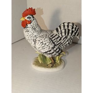 Vintage Rooster Lefton Plymouth Rock KW1051B Hand painted 7"